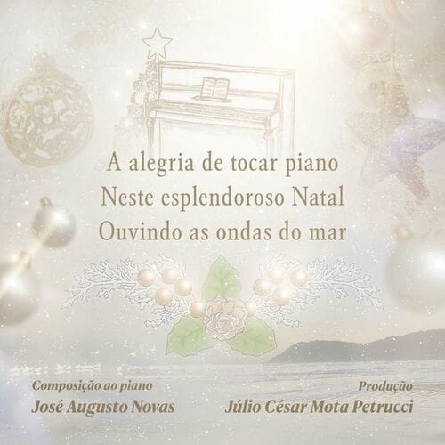 Capa de Piano - A alegria de tocar piano neste esplendoroso Natal ouvindo as ondas do mar