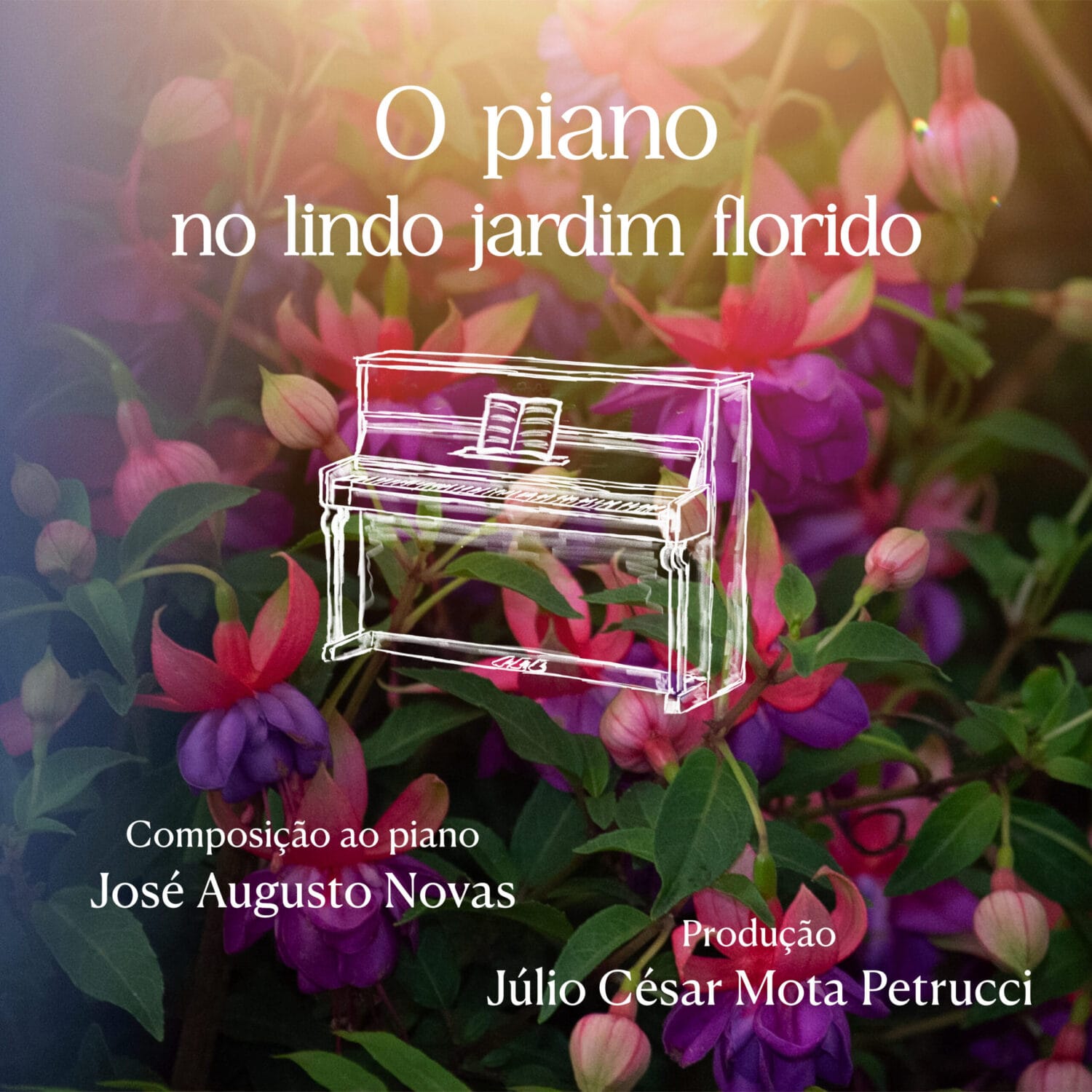 Capa de O piano no lindo jardim florido