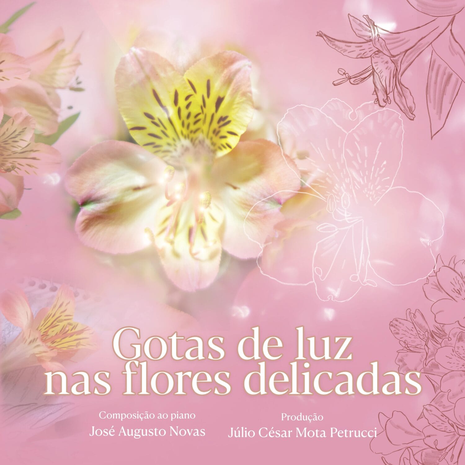 Capa de Piano – Gotas de luz nas flores delicadas