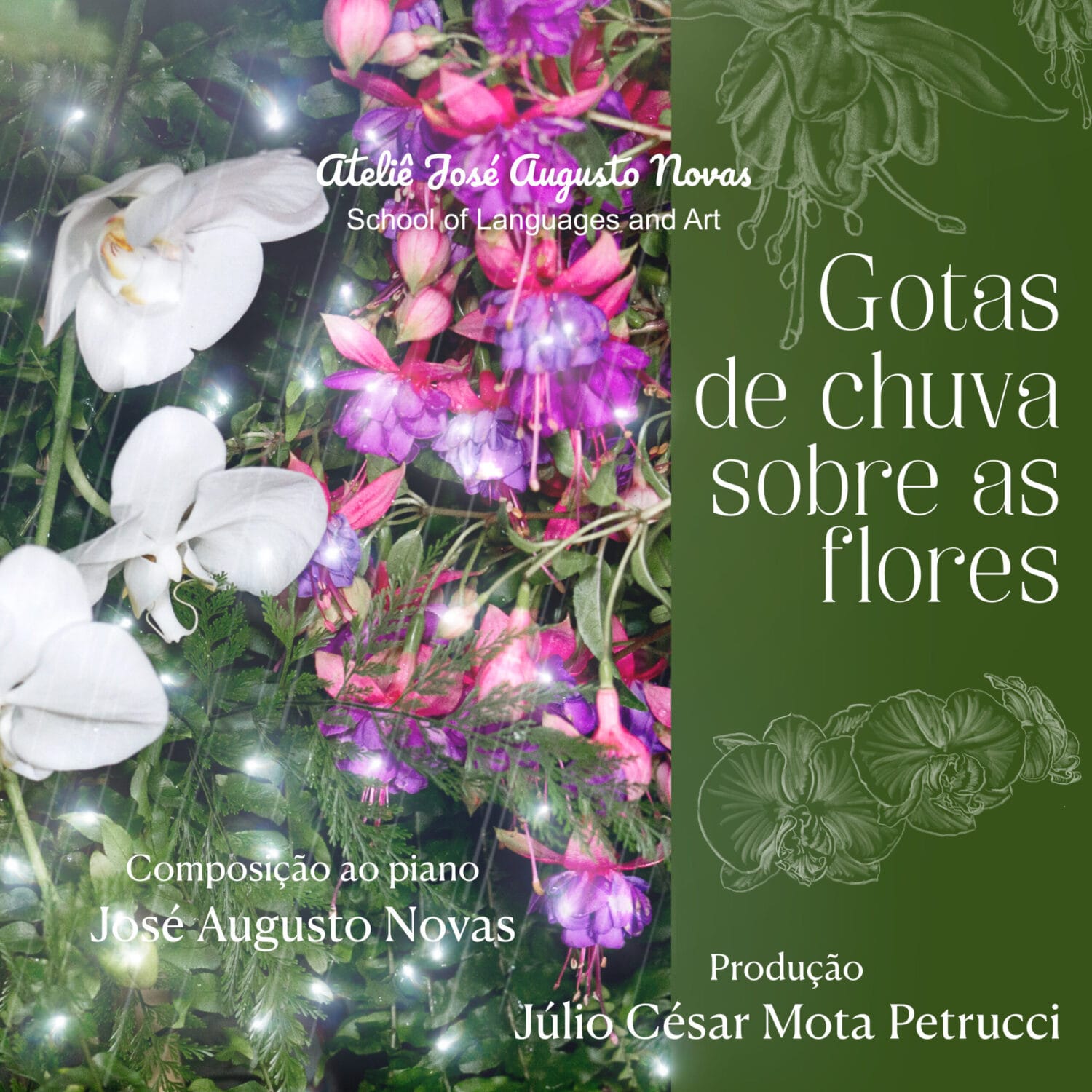 Capa de Gotas de chuva sobre as flores