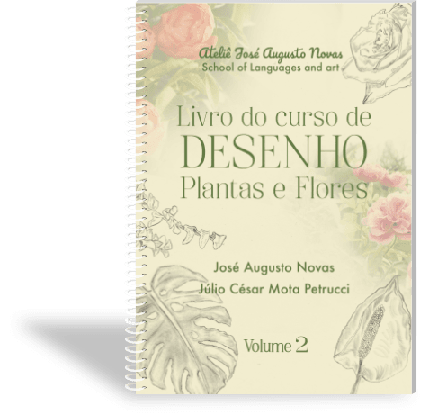 Capa: Livro do Curso de Desenho de Plantas e Flores – Volume 2