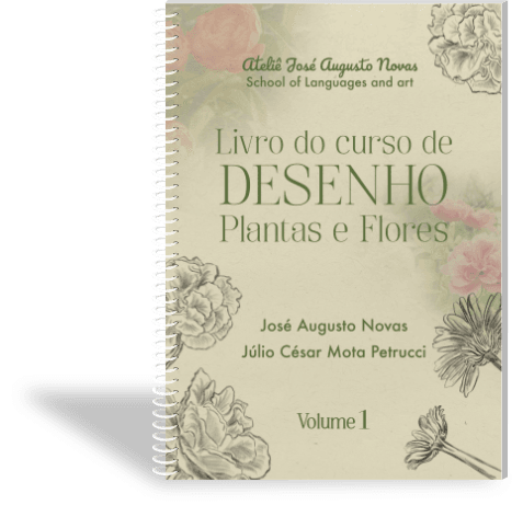Capa: Livro do Curso de Desenho de Plantas e Flores – Volume 1