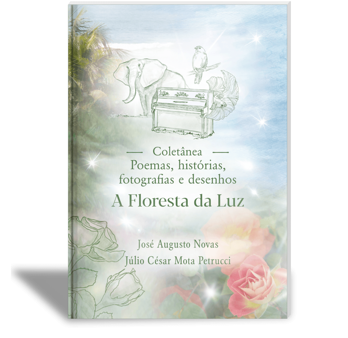 Capa: Coletânea de poemas, histórias, fotografias e desenhos da coleção de arte Floresta da Luz
